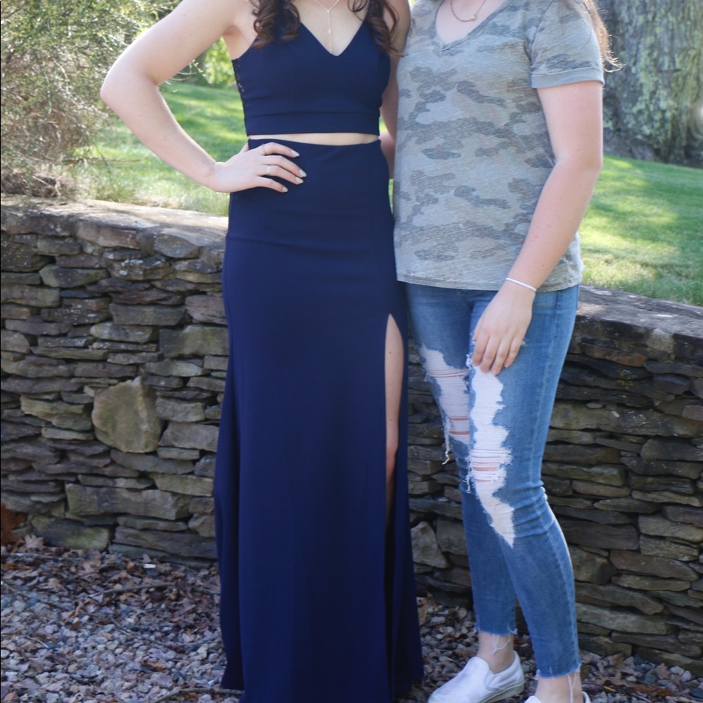Navy blue prom dress